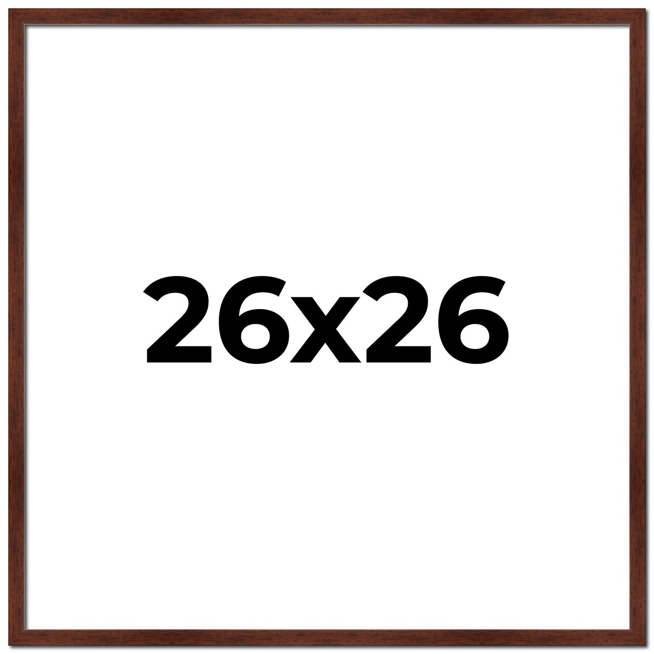 Square Classic Modern Brown Picture Frame - UV Acrylic, Foam Board Backing, Hanging Hardware